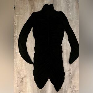 DVF Ruched Midi Dress - Black Mesh